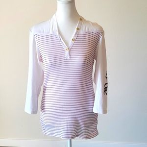 White Long-Sleeved Hoodie Shirt